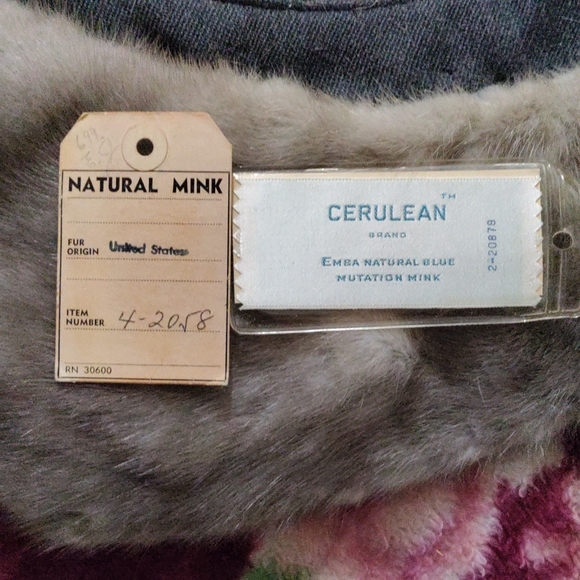 Mink coat cerulean emba natural mink double fur collar - Picture 2 of 6